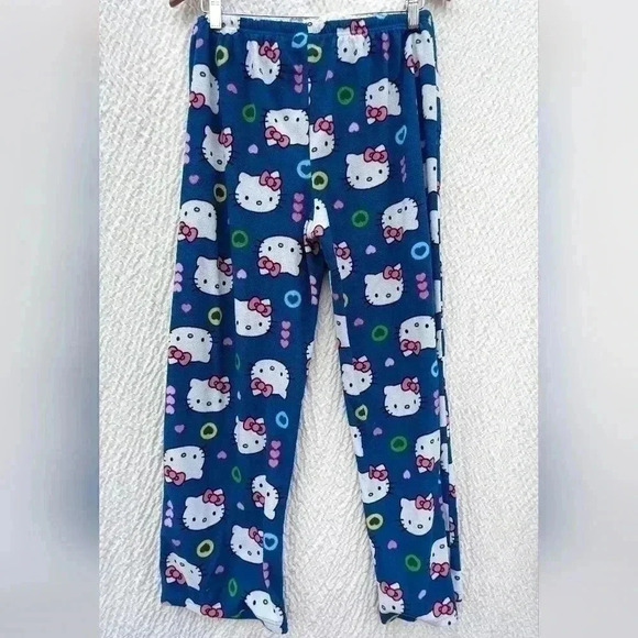 Woman’s Rare Vintage Hello Kitty Fleece PJ Pants | XL | Royal Blue - Picture 3 of 6